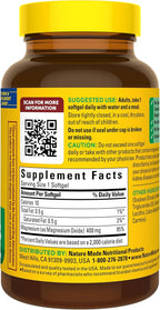 Nature Made Magnesium Oxide 400 mg Softgels, Extra Strength Magnesium Supplements for Men and Women, Support for Muscle, Nerve, Bone and Heart, 60 Day Supply