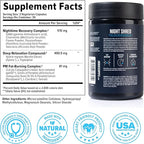 Night Shred Black Melatonin-Free Nighttime Fat Burner and Sleep Support Supplement - GABA Complex with Ashwagandha, CLA, Grains of Paradise, and Zylaria - Thermogenic Fat Burner - 90 Vegan Capsules