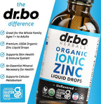 Zinc Supplements Liquid Drops Organic - Pure Organic Ionic Liquid Zinc Supplement Drops for Kids, Adults, Women & Men - Vegan, Skin Immune Support Supplements for Toddler Kids, Adults, Women, Men 4 Oz