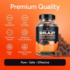 Sugar-Free Himalayan Shilajit Gummies for Men and Women [4000mg - 10:1 Extract] Energy, Focus & Testosterone Booster with KSM 66 Ashwagandha and Shatavari - Non-GMO