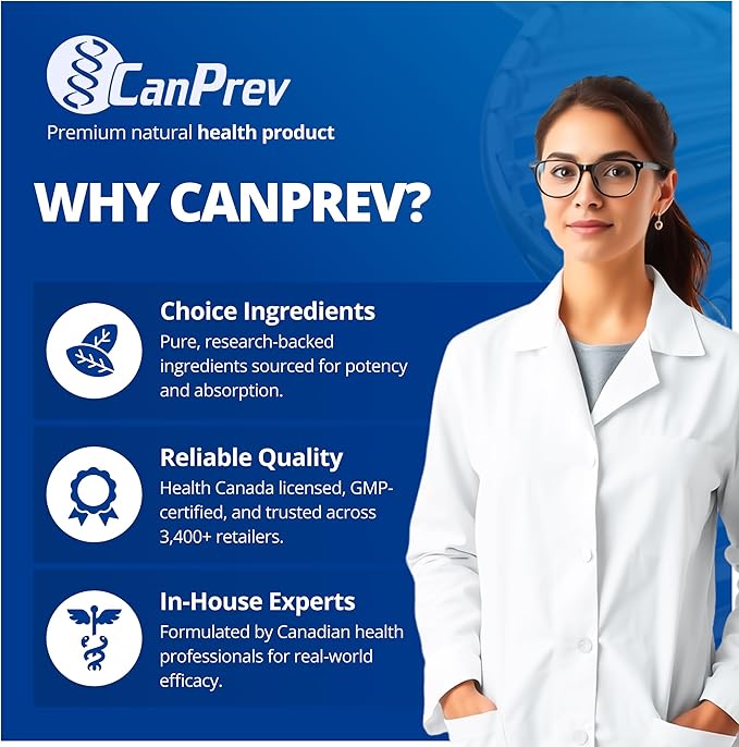 CanPrev Magnesium Bisglycinate Chelated + GABA & Melatonin, 120 Veg Caps, 120-Day Supply, Support Restful Night, Muscle Function, Promote Relaxation & Balanced Sleep-Wake Cycle, Vegan, No GMO & Gluten