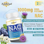 NAC Supplement N-Acetyl Cysteine | High Dose NAC 1000mg for Liver Focused | N-Acetyl-L-Cysteine with Milk Thistle & Glutathione | NAC Capsules 90-Count Vegan