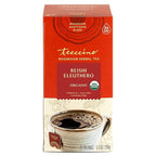 Teeccino Reishi Eleuthero Tea - French Roast - Organic Mushroom Adaptogenic Herbal Tea, 3x More Herbs than Regular Tea Bags, Caffeine Free, Chicory Prebiotic - 25 Tea Bags