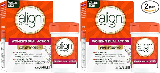 Align Probiotic, Womens Dual Action, Vaginal Probiotics for Women and for Vaginal Health Support, for Digestive Health, 42 Capsules (Pack of 2)