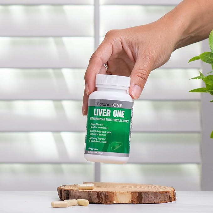 Balance ONE Liver Support Supplement with Milk Thistle, Dandelion Root Extract & Molybdenum – Liver Health & Detox Support – Vegan Capsules, 1 Month Supply – Liver One