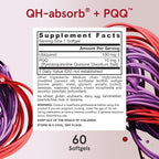 Jarrow Formulas® QH-Absorb® + PQQ, Dietary Supplement, Antioxidant Support for Mitochondrial Biogenesis, Cellular Energy Production and Cardiovascular Health, 60 Softgels, 60 Day Supply