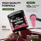 Beet Root Powder 8 in 1 – USA Made Beets Powder Supplements with Grape Seed, Hawthorn, Coq10 – with Organic Beetroot for Energy & Circulation Support – Non-GMO, 30 Serving
