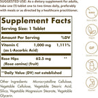 Solgar Vitamin C 1000 mg with Rose HIPS, 250 Tablets - Antioxidant & Immune Support - Overall Health - Supports Healthy Skin & Joints - Non-GMO, Vegan and Kosher - 250 Servings