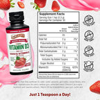 Barlean's Pack of 2 Vitamin D3 Liquid Supplement for Kids and Adults, 5000 IU Vitamin D, Strawberry Milkshake, Non-GMO, Gluten and Dairy Free, 5.6 oz Each