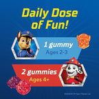 L’il Critters Paw Patrol Gummy Vites Daily Gummy Multivitamin for Kids, Vitamin C, D3 for Immune Support Cherry, Orange and Blueberry Flavors, 60 Gummies