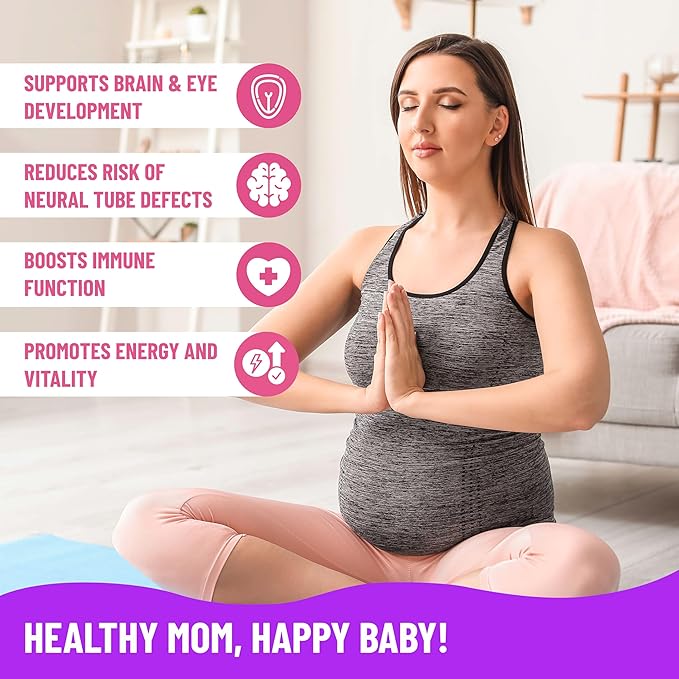 Mama's Select Prenatal Vitamins with Vegan DHA – Fish-Free, No Fish Burps, Allergen-Free, MTHFR Support, Methylated Folate & B Vitamins, Digestive-Friendly, No Biotin