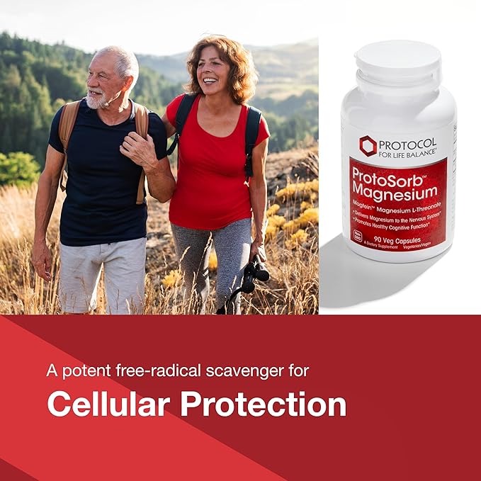 Protocol for Life Balance Magtein - 2,000mg Magnesium L-Threonate Magtein - Support Brain Focus & Memory Health - Kosher & Non-GMO - 90 Veg Capsules