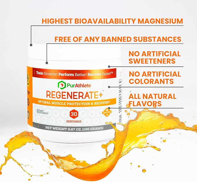 Regenerate+ Magnesium Bisglycinate Powder - 300mg Powdered Chelated Magnesium Bisglycinate Supplement for Women and Men - Support Sleep and Relaxation, Natural Energy – 6.7oz (30 Servings)