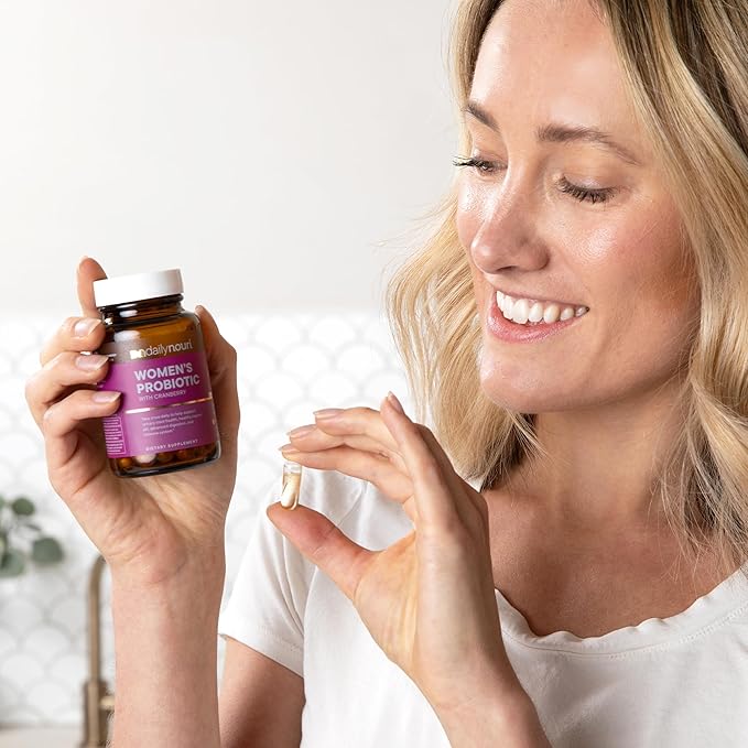 Daily Nouri Probiotics for Women | Vaginal Health + Urinary Tract Support | Vaginal pH & Microbiome Balance | 5 Clinically Studied Strains + Cranberry & Omega | 30-Day Supply