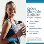 EuroMedica CoQ10 100 mg - Cellular Energy Support Supplement - Higher Absorption CoQ10 Chewable Supplement - Nutritional Supplement to Aid Healthy Aging & Brain Health - 30 Chewable Tablets