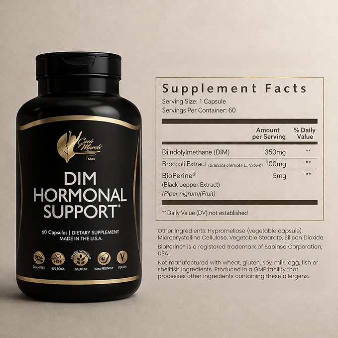 Cocó March DIM Supplement for Women – Supports Hormonal Balance, Skin Care & Natural Estrogen Metabolism – Detox & Cell Health – Gluten Free, Soy Free, Dairy Free, Vegan & Keto Friendly – 60 Capsules
