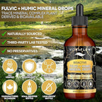 Fulvic + Humic Trace Mineral Drops, 3:1 Humic-Fulvic Blend | Water-Extracted from Canadian Humalite | 60 mL Amber Dropper | Third-Party Tested, No Preservatives/Fillers | GMP & ISO Verified