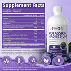 Potassium Magnesium Supplement Liquid - High Absorption Calm Magnesium Complex & Potassium Plus Calcium, Vitamin D3, Zinc for Bone & Energy & Immune Support - 16 Fl oz