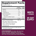 Qunol Beets Chews for Blood Pressure Support,3 in 1 Beets + CoQ10 + Grape Seed Extract,Supports Healthy Blood Circulation & Heart Healthy Energy,90 Chews,(Pack of 2)