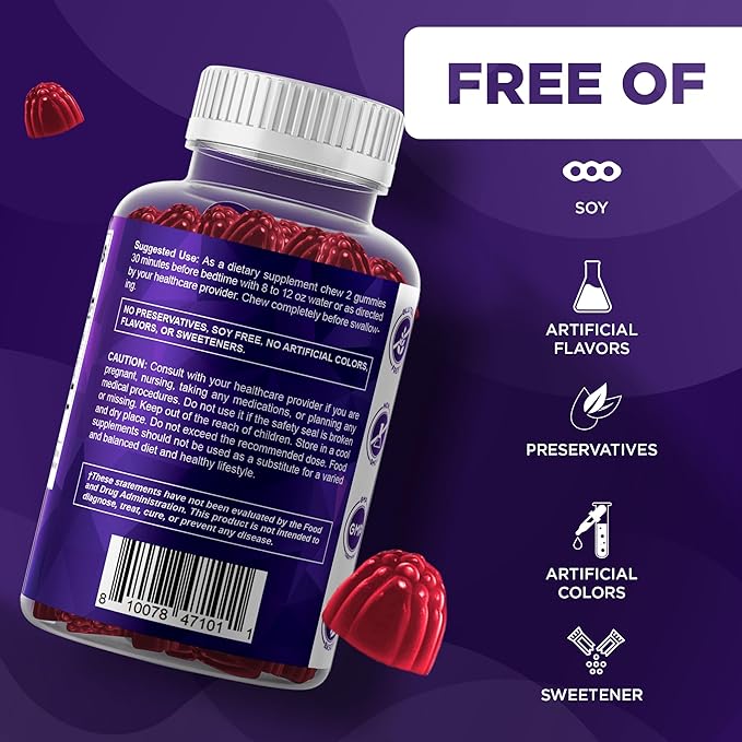Vitamatic Melatonin 20mg Gummies for Adults, 30 Servings - 60 Count - Non-Habit Forming Supplement