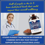 WINDSOR BOTANICALS Cholesterol Supplements - Citrus Bergamot, Niacin, Red Yeast Rice, Berberine, Aronia Berry Extract to Support Normal HDL and LDL Cholesterol Levels - 90 Vegan, Non-GMO Capsules