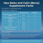 MYOXCIENCE Myo Relax & Calm | Myo-Inositol, L-Theanine, Taurine, Magnesium & GABA | Supports Sleep, Neurotransmitter & Hormone Support (Berry Flavor) (60 Servings)