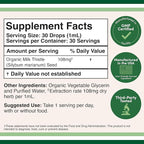 Milk Thistle Supplement - Organic Milk Thistle Liver Detox Drops 1 FL OZ - 30 Servings (Vegan Safe, Non-GMO, Gluten Free) Perfect Addition to Tea by Double Wood