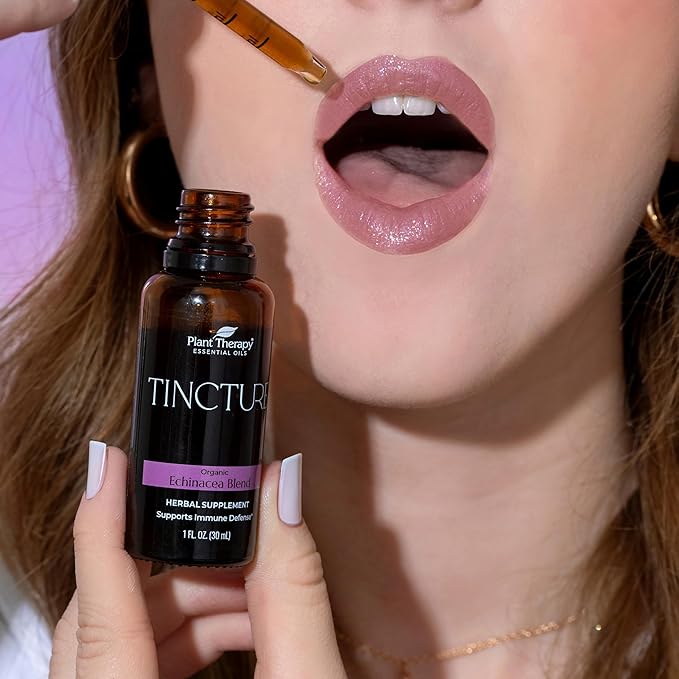 Plant Therapy Organic Echinacea 50/50 Blend Herbal Supplement Tincture 30 mL (1 oz) Supports Immune Defense, Encourages Healthy Looking Skin, Vegan, Non GMO, Gluten Free, Liquid, 1 Bottle
