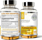 Turmeric Curcumin Supplement with Black Pepper Extract 1500mg – Absorption, Supports Joint Health – Non-GMO, 120 Vegan Capsules