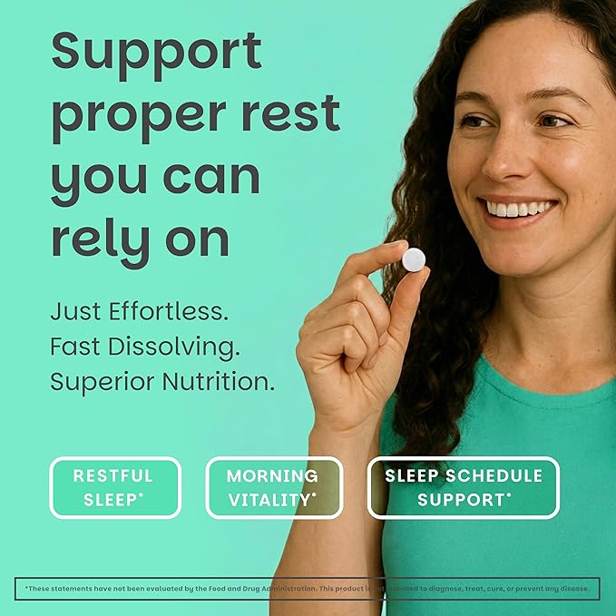EZ Melts Melatonin - Sleep Support Supplement - No Artificial Flavors - Non-GMO & Sugar-Free - Cool Mint - 60 Dissolvable Tablets (60 Servings)