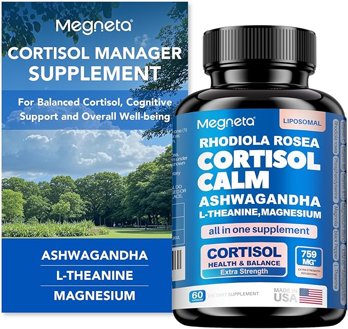 16-in-1 Cortisol Balance & Sleep Support for Women & Men – Natural Calm Formula with Magnesium, Ashwagandha & L-Theanine – Supports Restful Sleep, Relaxation, Focus & Healthy Cortisol Levels