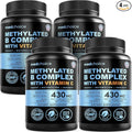 9-in-1 Vitamin B Complex - Methylated Multivitamin with B12 Methylcobalamin, Methylfolate, L-5-MTHF & Vitamin C - Methylated B Complex for Women & Men - Non-GMO, Gluten-Free (90 Servings) (4-Pack)