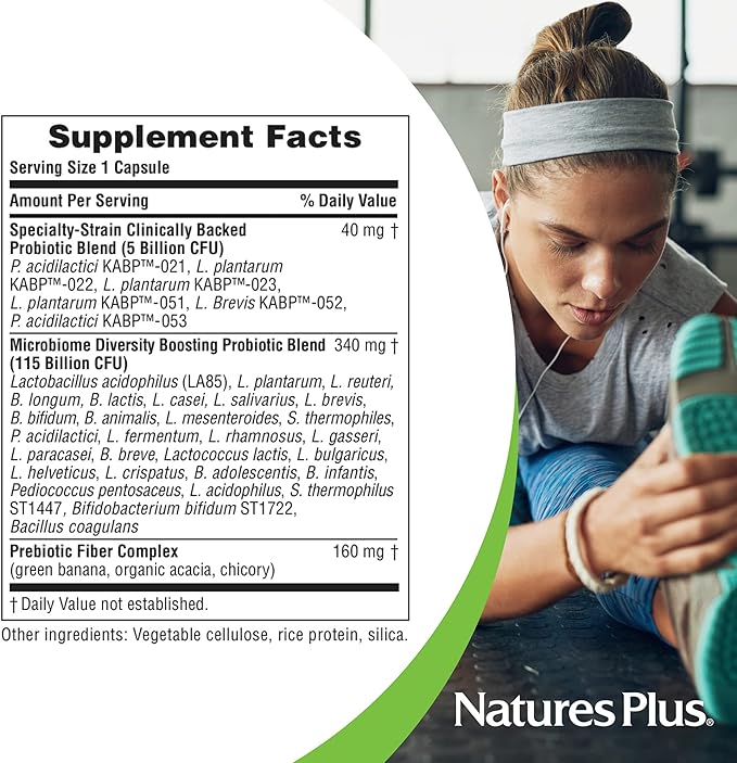 NaturesPlus GI Natural Probiotic Mega - 30 Capsules - Digestive & Immune Health - Gluten Free - 30 Servings