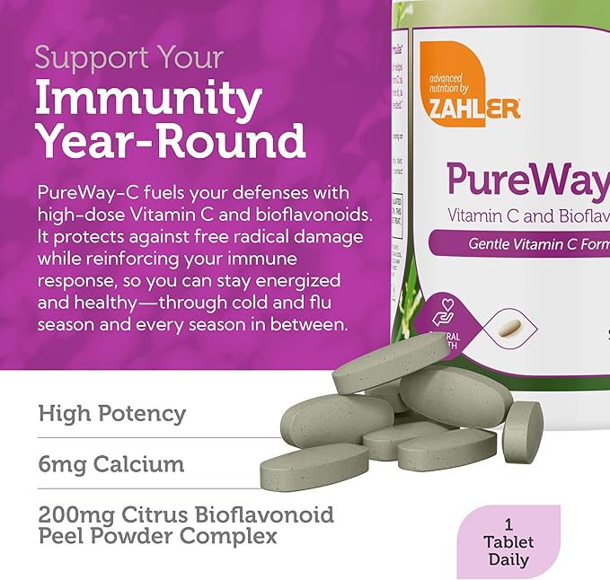 Zahler Vitamin C 1000mg Tablets with Bioflavonoids - High Potency for Immune Support - Gentle on Stomach - Gluten Free Supplement for Women & Men (90 Count)
