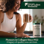 Great Lakes Wellness Collagen Peptides Powder – Supports Skin, Hair, Nails, Joints & Digestion – Hydrolyzed, Quick Dissolve, Non-GMO, Keto & Kosher – Pure Collagen Protein (16 oz, 22 Servings)