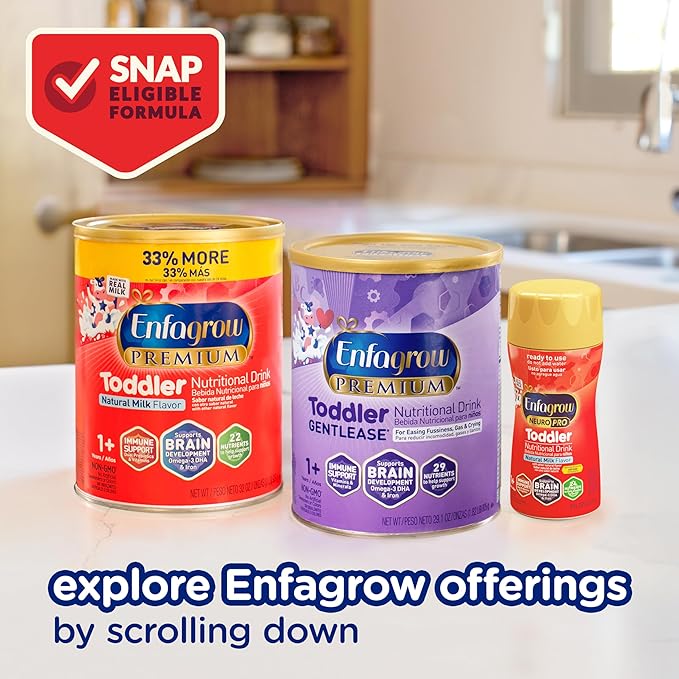 Enfagrow Premium Toddler Milk Nutritional Drink, Toddler Drink,Try Our Brain-Supporting Trio,32oz Can,(Pack of 3)