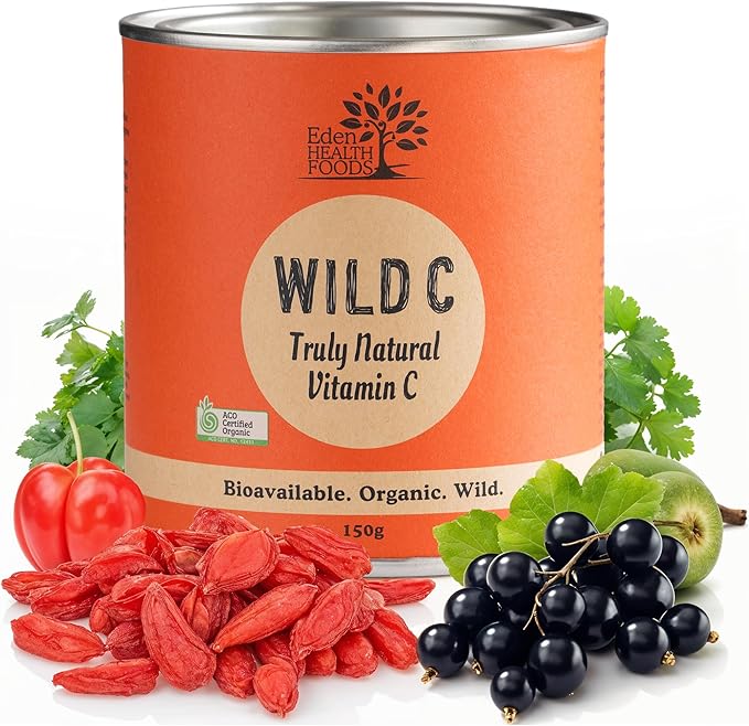 Eden Healthfoods Organic Vitamin C Powder - Pure, Wild-Harvested Vitamin C, Non-Toxic and Natural, 150g Wild C
