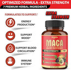 Maca Root Capsules - Supports Natural Health - Energy - Performance & Mood Supplement - Enhanced Blood Flow 3-Month Supply