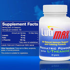 Lutimax Pediatric Powder Brain Supplement with Luteolin, Rutin & LTheanine - Kids Memory, Focus, Muscle & Immune Support Brain Supplement - Nootropic Antioxidants for Brain Health Support 100 Serving