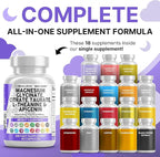 Clean Nutraceuticals Magnesium Glycinate Complex 1000mg with L-Theanine 200mg Apigenin 50mg Citrate Taurate Supplement (60 Count (Pack of 2))