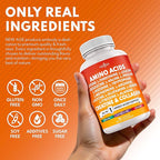 NEW AGE Amino Acids Supplement L-Lysine, L-Threonine, L-Leucine, Isoleucine, Valine, L-Histidine, L-Tryptophan, L-Methionine, L-Arginine, L-Cysteine, L-Glutamine, L-Serine, Aspartic Acid- 180 Count