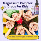 Kids Magnesium Liquid Drops-Magnesium Glycinate Liquid for Kids Supplement-w/L-theanine, Omega-3, Vitamin B6, D3 - for Sleep, Relaxation, Brain, Bones - Mixed Berry Flavor, 4 Fl Oz