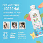 MaryRuth Organics Kids Multivitamin Liposomal | Vegan, Sugar-Free Vitamins for Kids | Ages 4+ | 2 Month Supply | 15.22 Fl Oz
