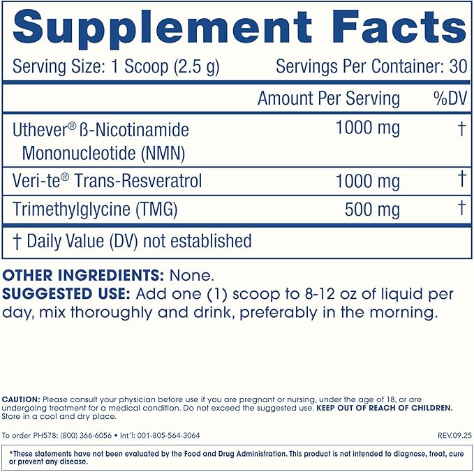 ProHealth NMN Pro Complete (75 Grams, 3 Pack) 1000 mg Uthever® NMN + 1000 mg Resveratrol + 500 mg TMG. NAD+ Precursor, Methylation Support & Sirtuin Activation. USA Manufactured, Triple Lab-Tested