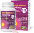 Natural Factors Methylcobalamin 10,000 mcg - Vitamin B12 Supplement in Metabolically Active Form - Supplement Supports Cell Formation & Energy Production - 30 Chewable Tablets (30 Servings)