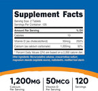 Nutricost Calcium with Vitamin D, 240 Tablets - Calcium (1200mg) Vitamin D (50mcg) Per Serving - Non-GMO, Gluten Free (Pack of 2)
