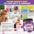 (2 Pack) Magnesium Glycinate Gummies for Kids & Adults, Sugar Free Magnesium Glycinate 400/200mg Supplement with Chamomile, Lavender, L-Theanine & GABA, B6, D3 & K2 for Relax, Brain, Immune Support
