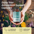 HERBAMAMA Pine Bark Extract Capsules - 400mg French Maritime Pine Bark Extract Powder for Antioxidant Support - Vegan, Non-GMO Pinus Pinaster Supplement
