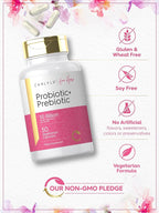 Carlyle Probiotic and Prebiotic for Women | 50 Billion Active Organisms Per Serving | 50 Capsules | with Organic Inulin | Vegetarian Supplement for Women