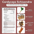 Teeccino Cordyceps Schisandra Tea - Cinnamon Berry - 25 TeaBags - Caffeine Free Mushroom Adaptogenic Herbal Tea, 3x More Herbs Than Regular Tea Bags, Naturally Sweet, Gluten Free, Prebiotic